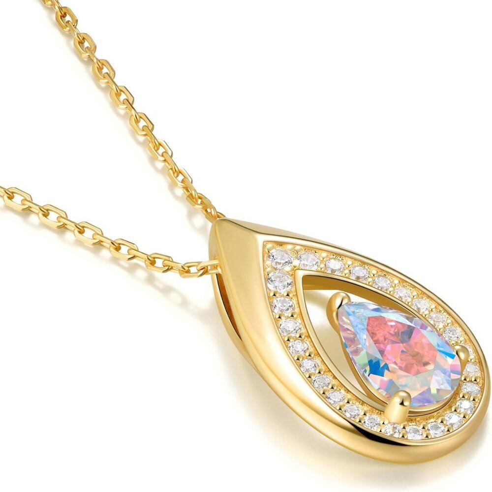 Kstyle 14k Gold Plated Sterling Silver Birthstone Pendant Necklace For Women